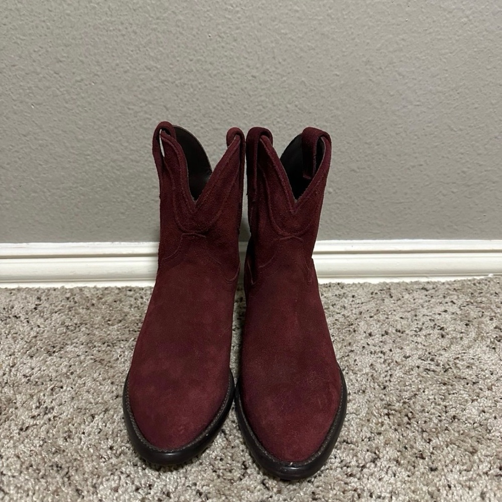 Tecovas Wine Suede Lucy Boot